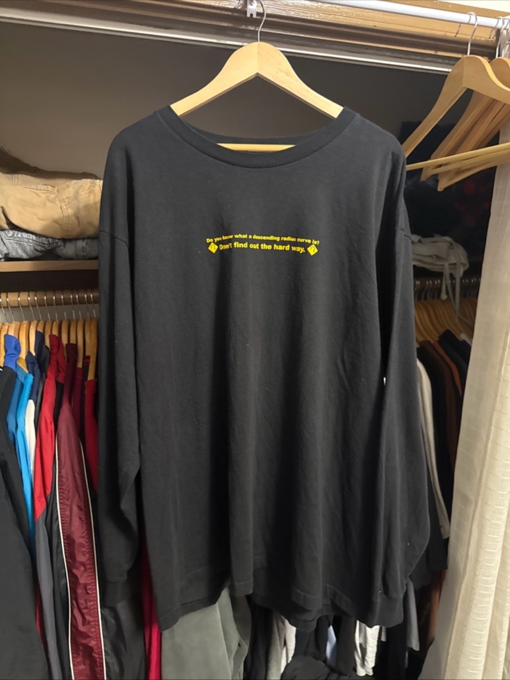 Vintage Bayside Blue Ridge Parkway Motorcycle Long Sleeve T-Shirt Size 2XL